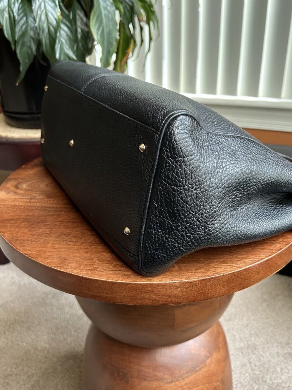 GIANNI VERSACE Medusa Leather Tote Bag, Black - Picture 11 of 14